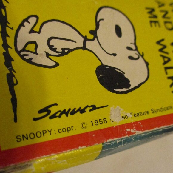 Snoopy Woodstock Vintage 1958 Black White Yellow Working Wind Up Figure With Box - Picture 3 of 12